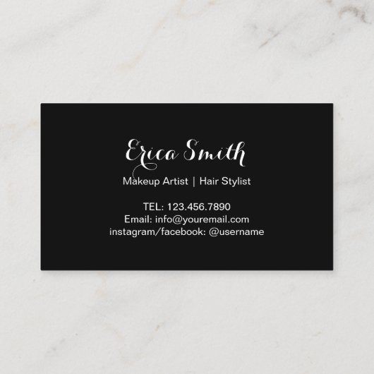 Maskenbildner-modischer silberner treuekarte (Rückseite)