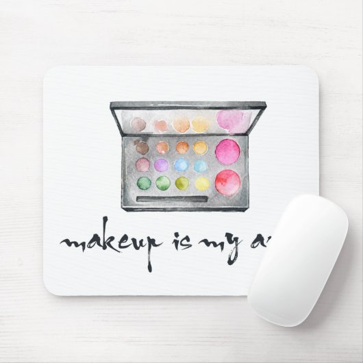 Maskenbildner-Palette - "Make-up ist meine Kunst-" Mousepad (Mit Mouse)