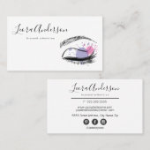Maskenbildner peitscht Microblading Aquarell Visitenkarte (Vorne/Hinten)