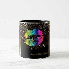 Maskenbildner-Regenbogen-Lippen Zweifarbige Tasse