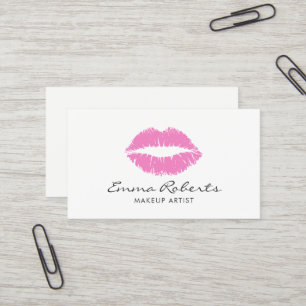 Maskenbildner-rosa Lippenschönheits-Salon minimal Visitenkarte