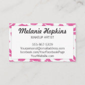 Maskenbildner-rosa Lippenstift küsst Visitenkarte (Rückseite)