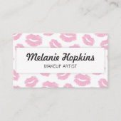 Maskenbildner-rosa Lippenstift küsst Visitenkarte (Vorderseite)