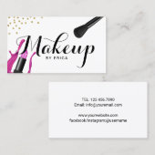 Maskenbildner-rosa Lippenstift-Typografie-Salon Visitenkarte (Vorne/Hinten)