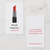 Maskenbildner-Rot-Lippenstift Visitenkarte (Vorne/Hinten)