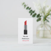 Maskenbildner-Rot-Lippenstift Visitenkarte (Stehend Vorderseite)