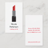 Maskenbildner-Rot-Lippenstift Visitenkarte (Vorne/Hinten)