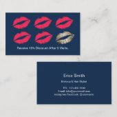 Maskenbildner-rote Lippenmarine-Blau-Loyalität Treuekarte (Vorne/Hinten)