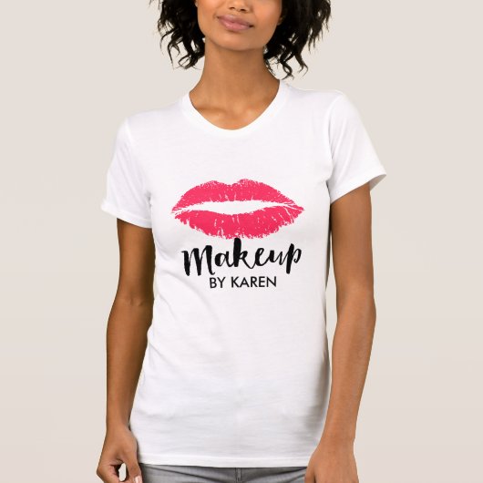 Maskenbildner-roter Lippensalon T-Shirt (Vorderseite)