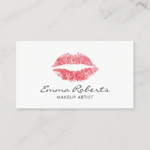Maskenbildner-roter Lippenschönheits-Salon minimal Visitenkarte