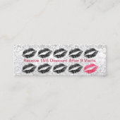 Maskenbildner-Salon-Schwarz-Lippensilberne Treuekarte (Vorderseite)