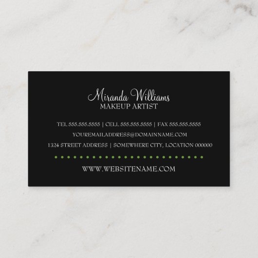 Maskenbildner Visitenkarte (Rückseite)