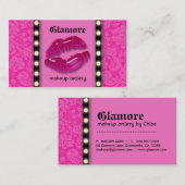Maskenbildner-Visitenkarte beleuchtet rosa Lippen Visitenkarte (Vorne/Hinten)