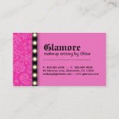 Maskenbildner-Visitenkarte beleuchtet rosa Lippen Visitenkarte (Rückseite)