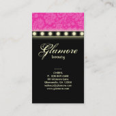 Maskenbildner-Visitenkarte beleuchtet rosa Visitenkarte (Rückseite)