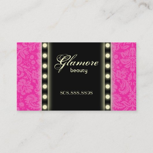 Maskenbildner-Visitenkarte beleuchtet rosa Visitenkarte (Vorderseite)