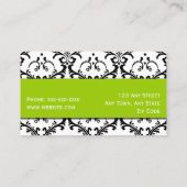 Maskenbildner-Visitenkarte-Damast-Grün Visitenkarte (Rückseite)