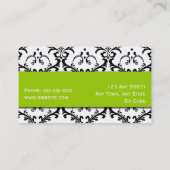 Maskenbildner-Visitenkarte-Damast-Grün Visitenkarte (Rückseite)