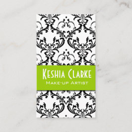 Maskenbildner-Visitenkarte-Damast-Grün Visitenkarte