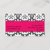 Maskenbildner-Visitenkarte-Damast-Rosa Visitenkarte (Rückseite)