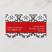 Maskenbildner-Visitenkarte-Damast-Rot Visitenkarte (Rückseite)