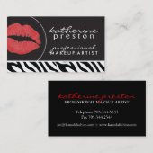 Maskenbildner-Visitenkarte mit den roten Lippen Visitenkarte (Vorne/Hinten)