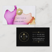 Maskenbildner-Visitenkarte - schickes Aquarell Visitenkarte (Vorne/Hinten)