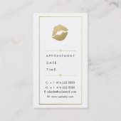 Maskenbildner-Visitenkarte - schickes Gold und Terminkarte (Rückseite)