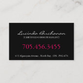 Maskenbildner-Visitenkarte Visitenkarte (Rückseite)