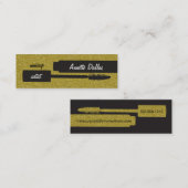 Maskenbildner-Visitenkarten Glitzerblick Gold Mini Visitenkarte (Vorne/Hinten)