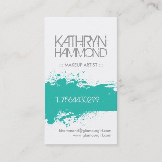 Maskenbildner-Visitenkarten - kundenspezifische Visitenkarte (Vorderseite)