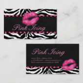 Maskenbildner-Visitenkartezebra-Rosa punktiert Visitenkarte (Vorne/Hinten)