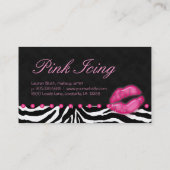 Maskenbildner-Visitenkartezebra-Rosa punktiert Visitenkarte (Rückseite)