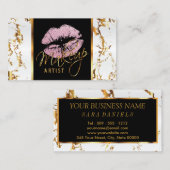 Maskenbildner - weiße Marmorgoldakzente Visitenkarte (Vorne/Hinten)