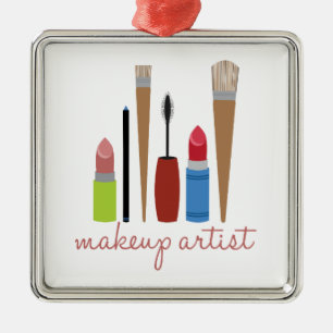 Maskenbildner-Werkzeuge Silbernes Ornament