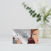 Maskenbildner-Wimper bürstet Cosmetology-Silber Visitenkarte (Stehend Vorderseite)
