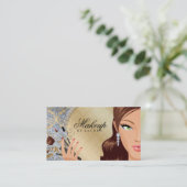 Maskenbildner-Wimper bürstet Cosmetology silbernen Visitenkarte (Stehend Vorderseite)