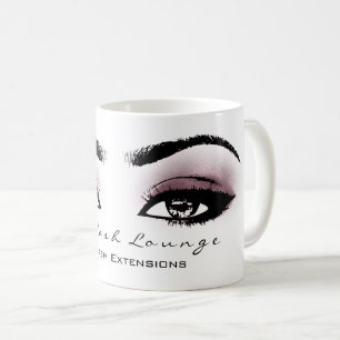 Maskenbildner-Wimper-Erweiterungs-Auberginen-Auge Kaffeetasse