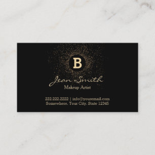 Maskenbildnerconfetti-Goldmonogramm modern Visitenkarte