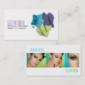 Maskenbildnerkosmetik 3 Gesichter Visitenkarte (Vorne/Hinten)