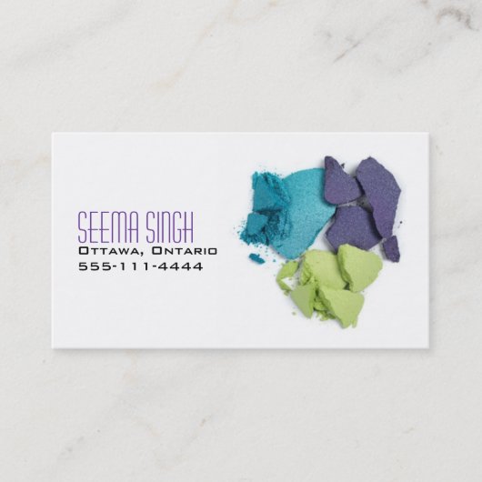 Maskenbildnerkosmetik 3 Gesichter Visitenkarte (Vorderseite)