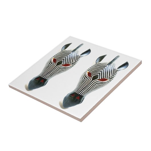 Maskenfliese mit zwei Zebra Fliese (Seite)