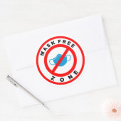 Maskenfreie Zone Runder Aufkleber (Umschlag)