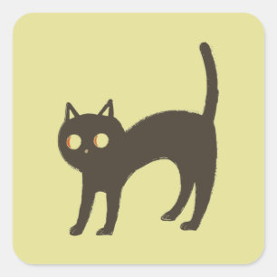Maskenkatze Quadratischer Aufkleber