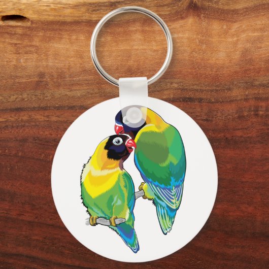 Maskenlovebirds Schlüsselanhänger (Vorderseite)