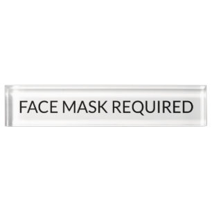 Maskenmaske Erforderlich einfach schwarz und weiß Namensplakette