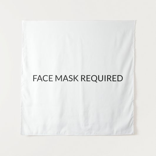 Maskenmaske Erforderlich einfach schwarz und weiß Wandteppich (Vorderseite)