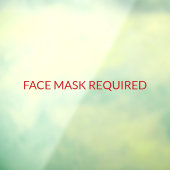 Maskenmaske Erforderlicher roter, eleganter Text Fensteraufkleber (Blatt 3)