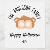 Maskenmaske Halloween Weinetikett (Einzelnes Label)