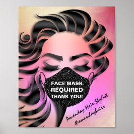 Maskenmaske mit erforderlicher Covid-Rose Rosa Poster